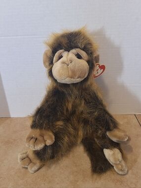 Vintage TY Cha Cha Monkey Chimp 10” Plush Stuffed Beanie Baby Buddy 1998